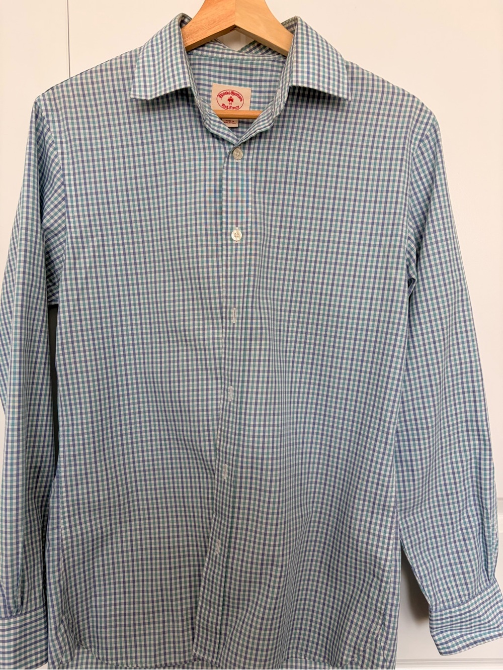 Brooks Brothers Blue and Green Micro-Check Button-Down Shirt